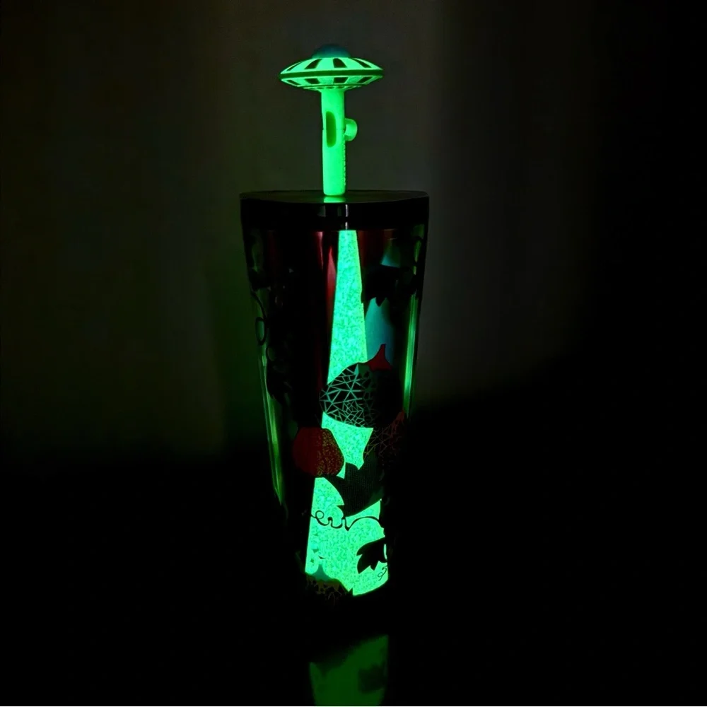 Starbucks Glow in the Dark UFO Tumbler Fall Travel Cup Venti Pumpkins Alien Gift